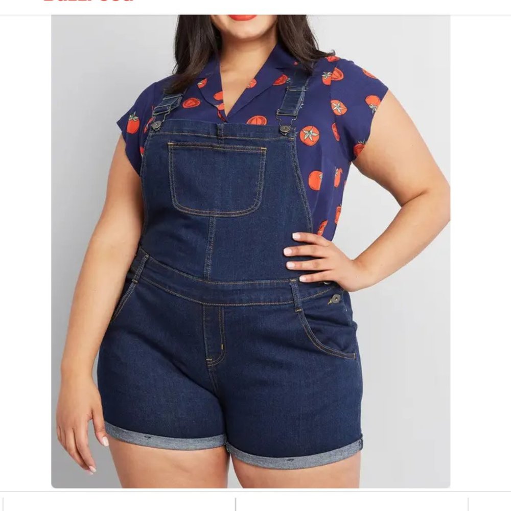 Modcloth denim short overalls